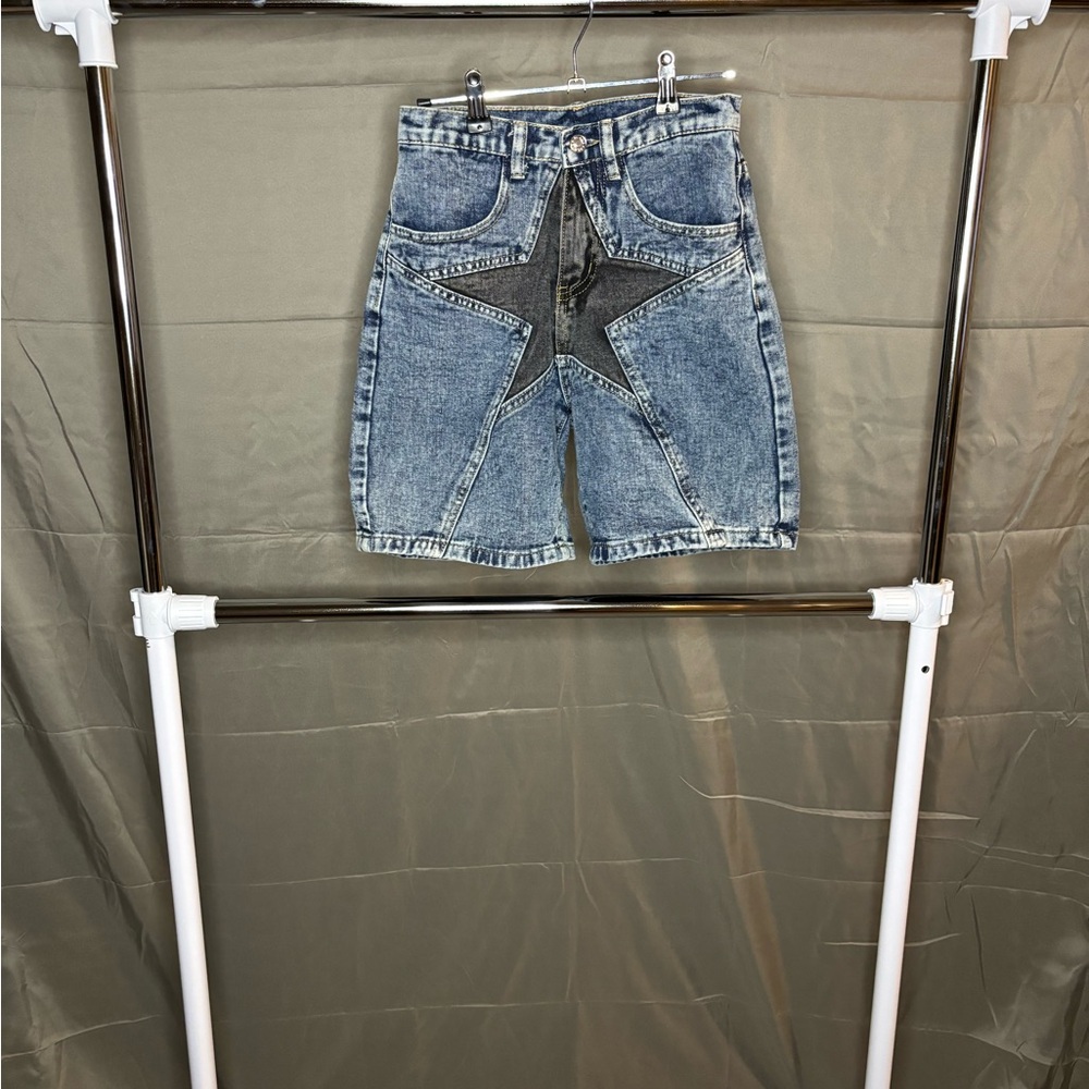Vintage Denim Star Patch Shorts